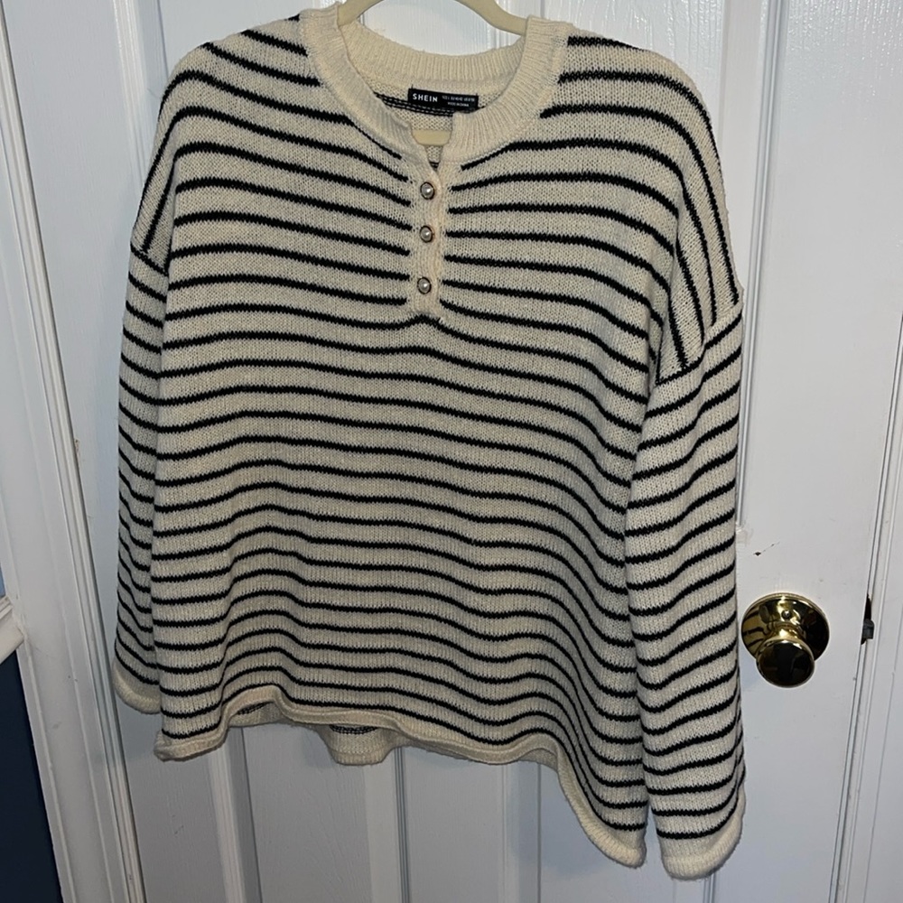 Black and white striped sweater